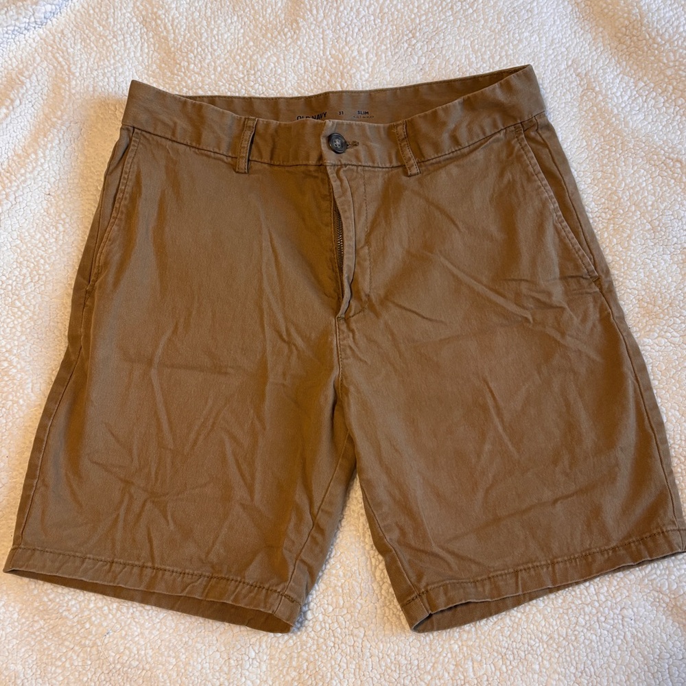 Old Navy Men's Brown Flat Front Chino Shorts